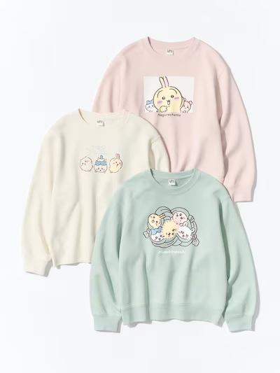 KIDSサイズの「GIRLS ちいかわ スウェットシャツ」3種