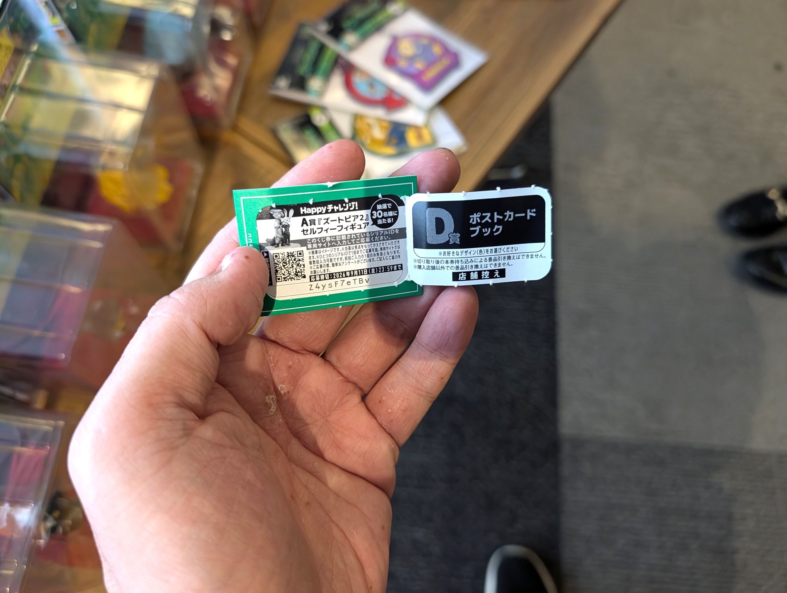 引いた結果は……D賞のポストカードブック！