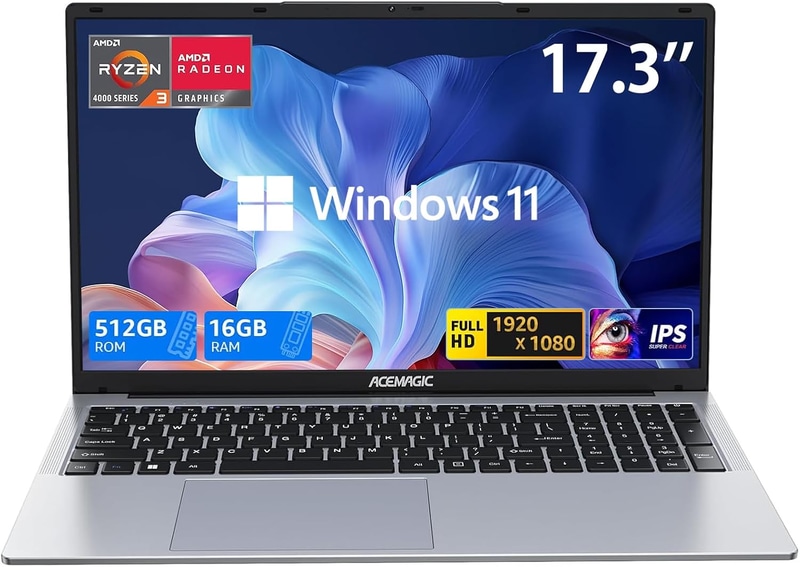 ACEMAGIC 17.3インチ ノートPC Ryzen 4300U 16GB+512GB | 最大3.7GHz 4C/4T AX17Pro-4300U