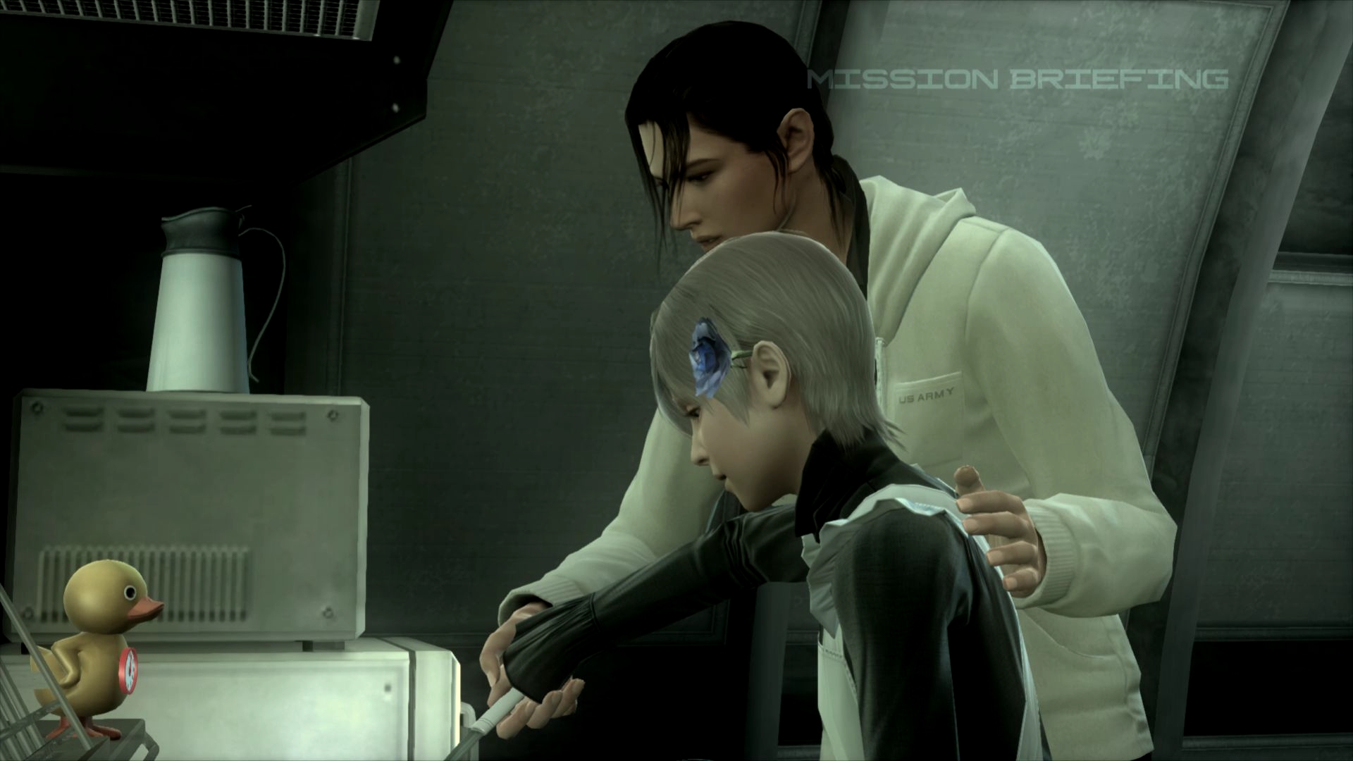 「MGS2」に登場したオルガ・ゴルルコビッチの娘・サニー。「ミッションブリーフィング」では彼女が目玉焼きを作る様子も見ることができる
