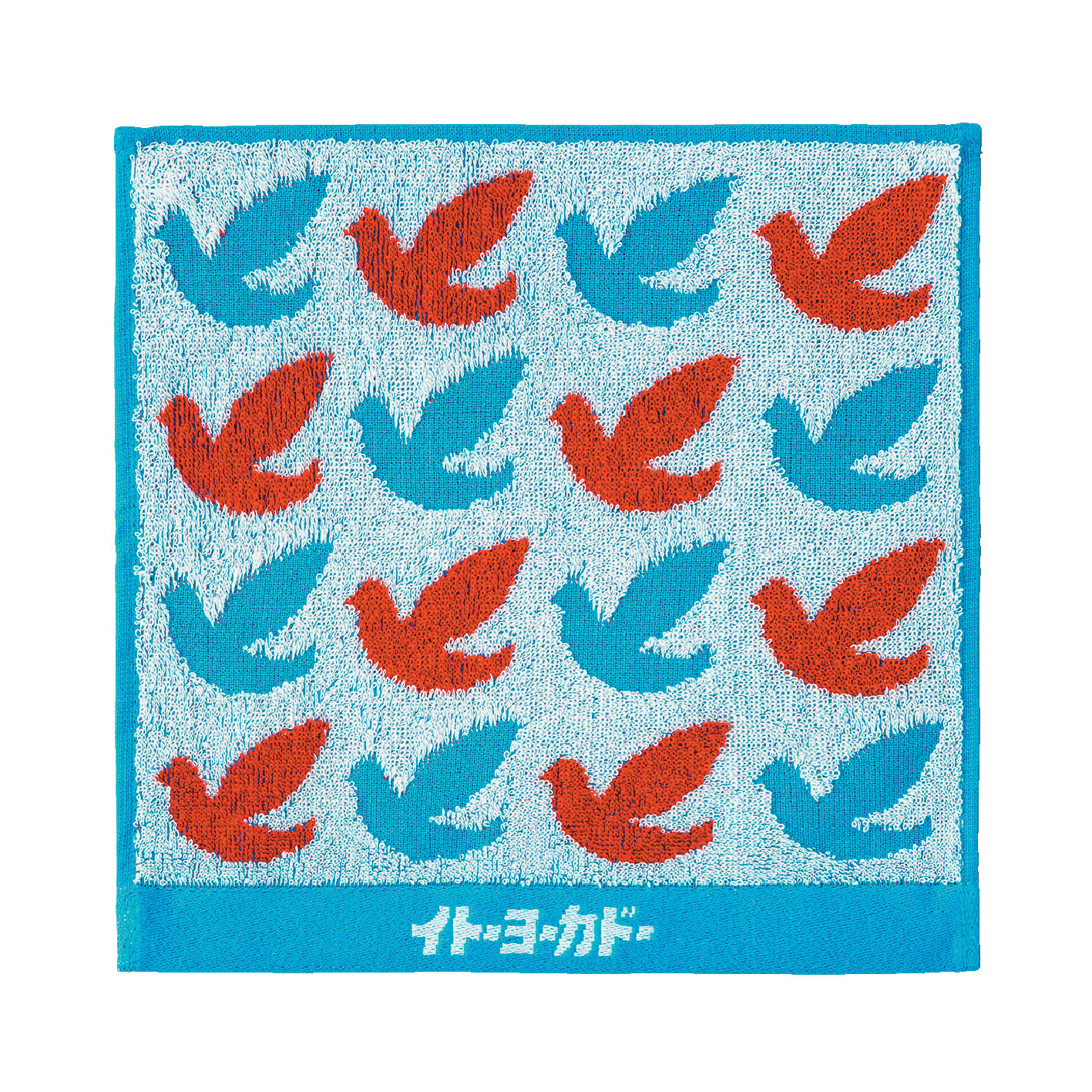ハト柄タオルハンカチ（約 25×25cm）価格：385円
