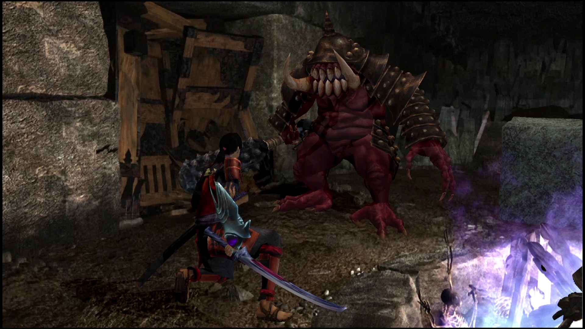 ビジュアルからもオズリックのオマージュを感じられる大唾拉。下画面はPS4版「鬼武者」