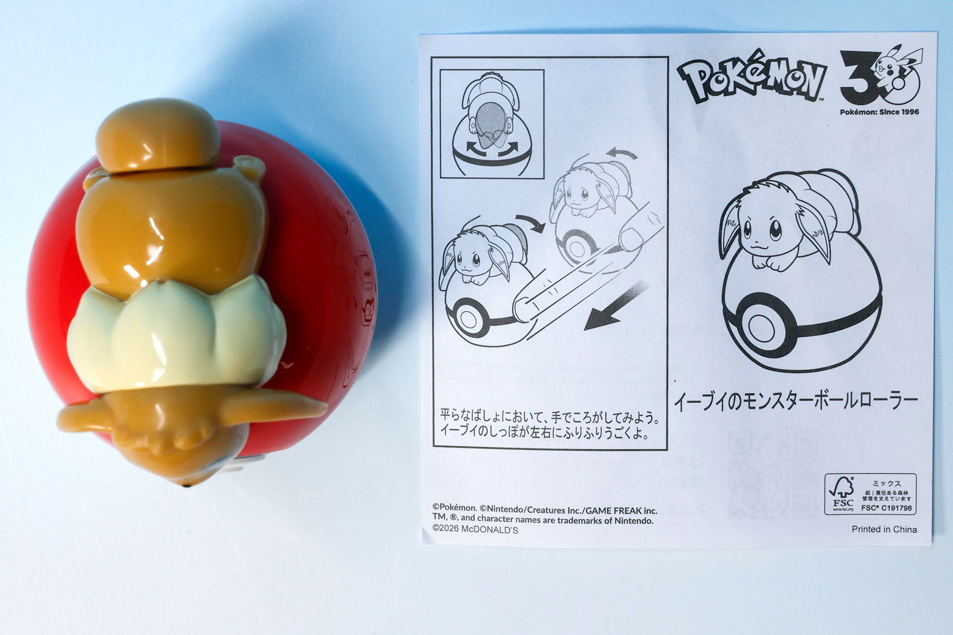 こちらが「イーブイのモンスターボールローラー」の同梱物だ