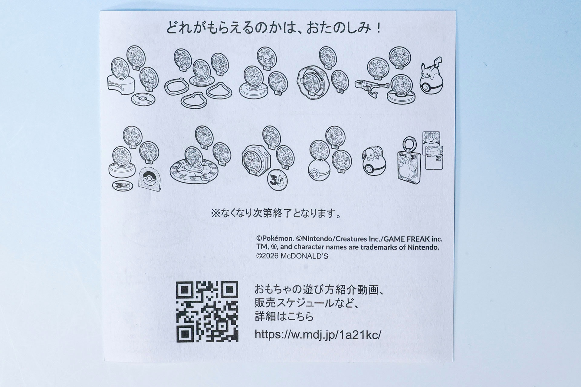 説明書の裏面は、すべてのおもちゃで共通の内容になっている