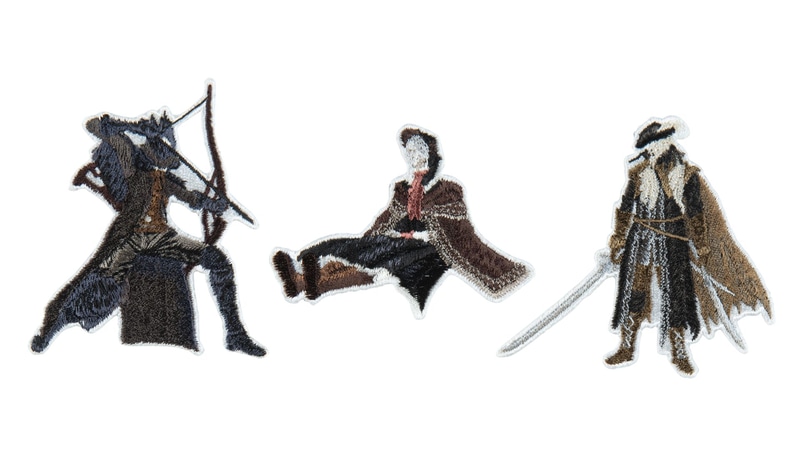 Bloodborne 刺繍ステッカー（狩人 Ver.2/人形 Ver.2/時計塔のマリア Ver.2） 各1,980円