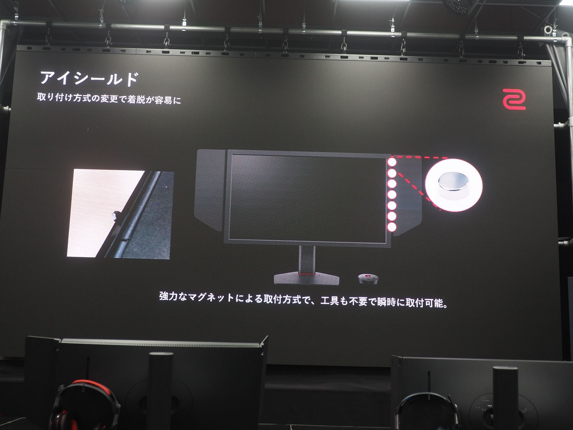 アイシールドの取り付け方式も磁石式に改良された