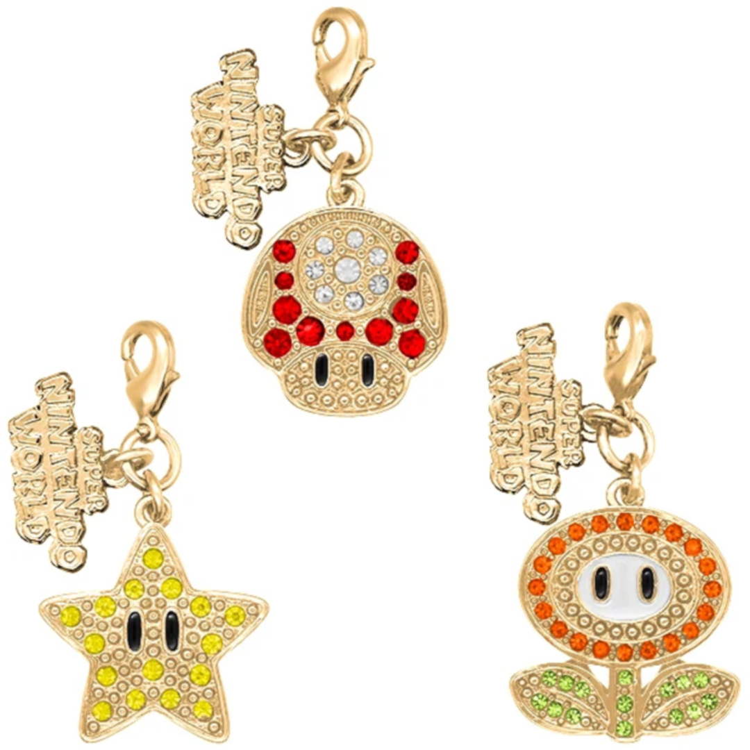 「スーパースター/スーパーキノコ/ファイアフラワー チャームセット（3個）」価格：2,400円