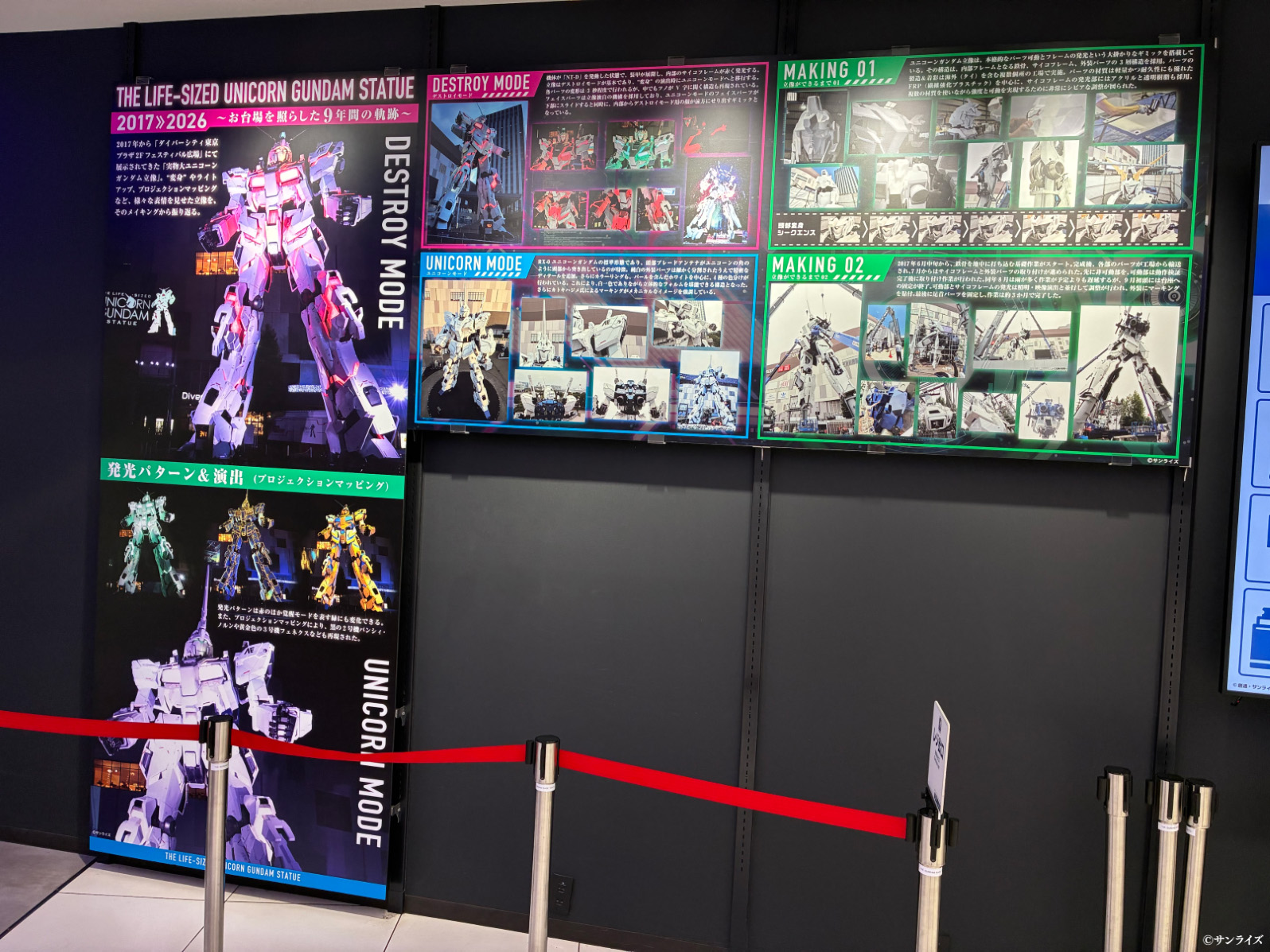 実物大ユニコーンガンダム立像のこれまでの歩み