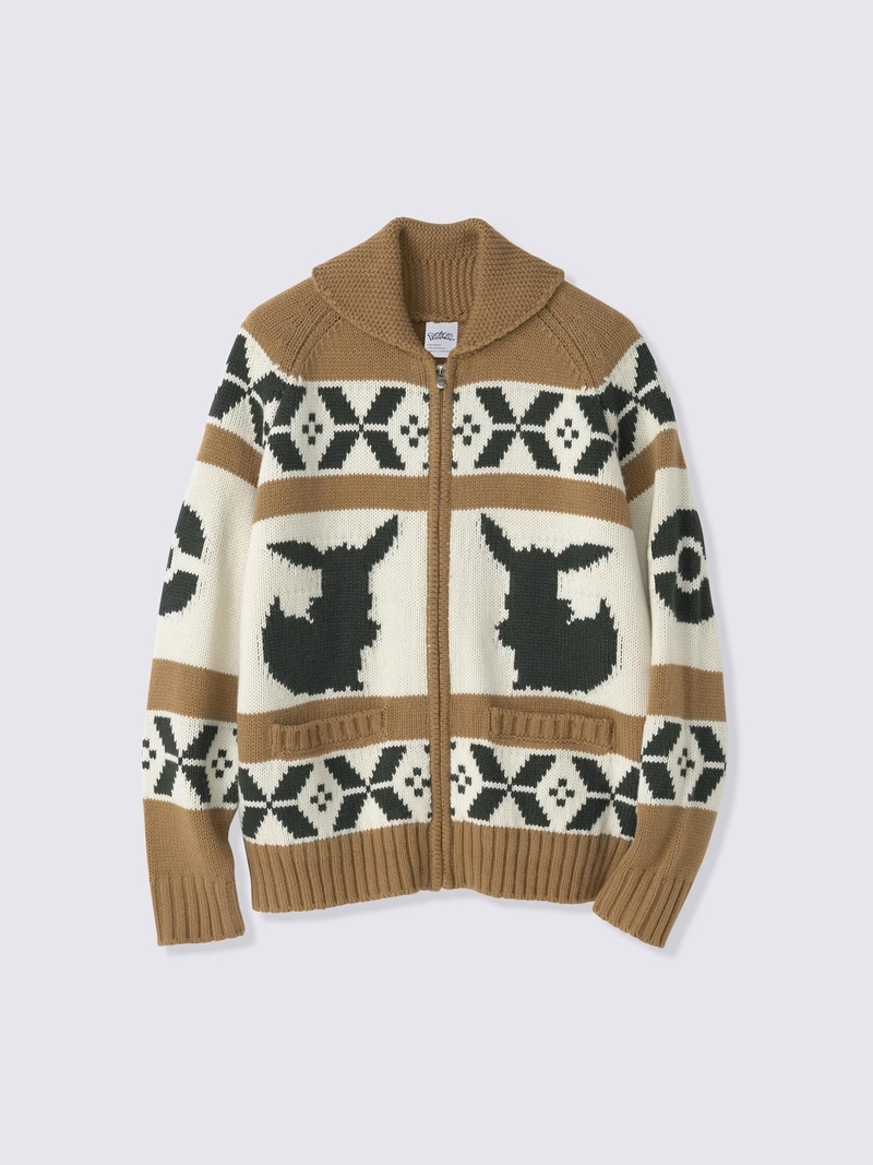 フルジップニットジャケット Pokémon カラー: 34 BROWN 4,990円