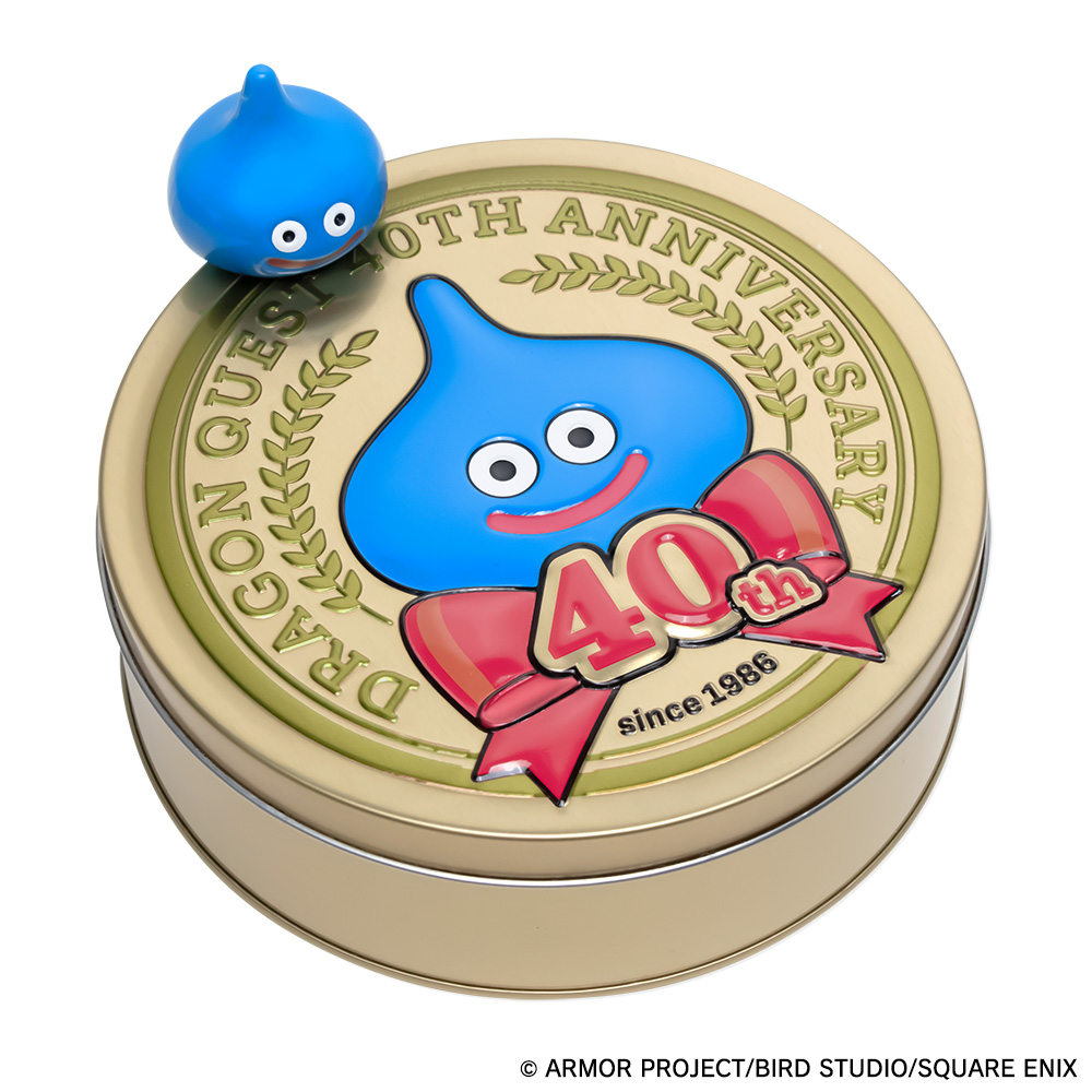 「ドラゴンクエスト　40周年記念缶　アニバーサリー　チョコインクッキー」価格：2,980円