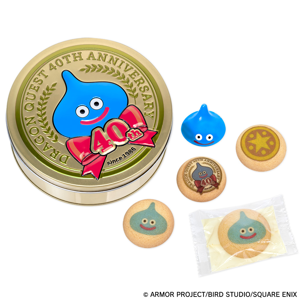 「ドラゴンクエスト　40周年記念缶　アニバーサリー　チョコインクッキー」価格：2,980円