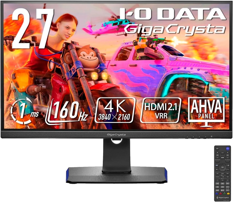 アイ・オー・データ I-O DATA ゲーミングモニター 27インチ GigaCrysta 4K 160Hz 1ms AHVAパネル「EX-GCU271HXAB」