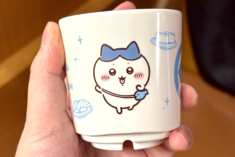ハチワレ湯呑みは青色が基調となっている