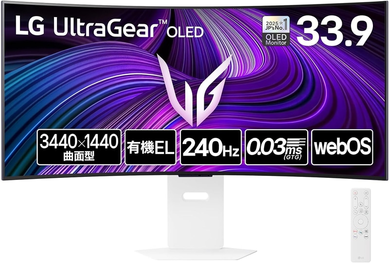 33.9インチ曲面モデル「UltraGear OLED」（34GX90SA-W）