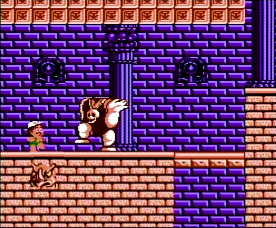 唯一の弱点、頭に石オノを数回当てて倒すと首が落ち、新しい首に生え変わる演出もかなりのインパクトがあった