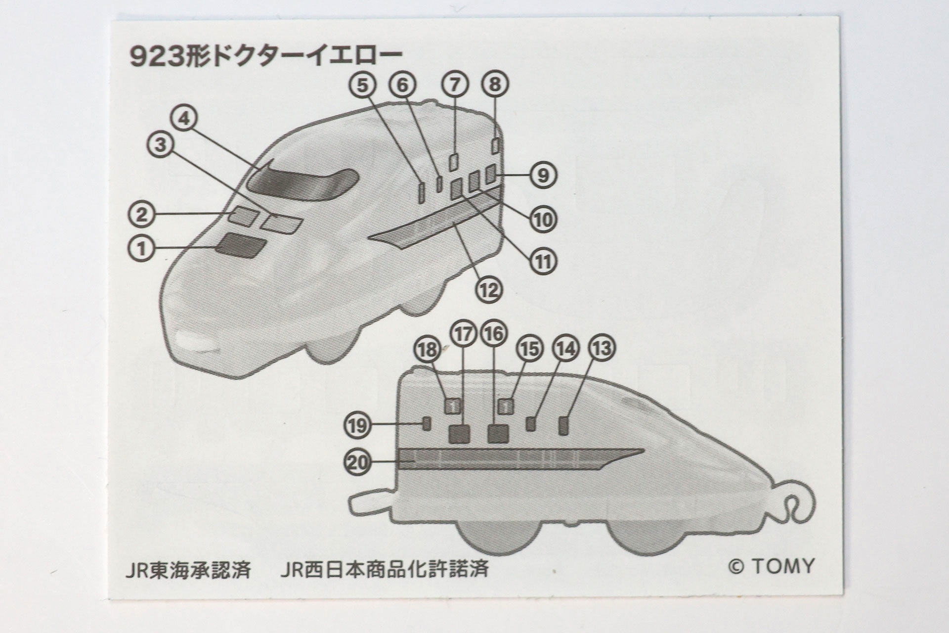 シールの裏面に貼る場所が記載されている