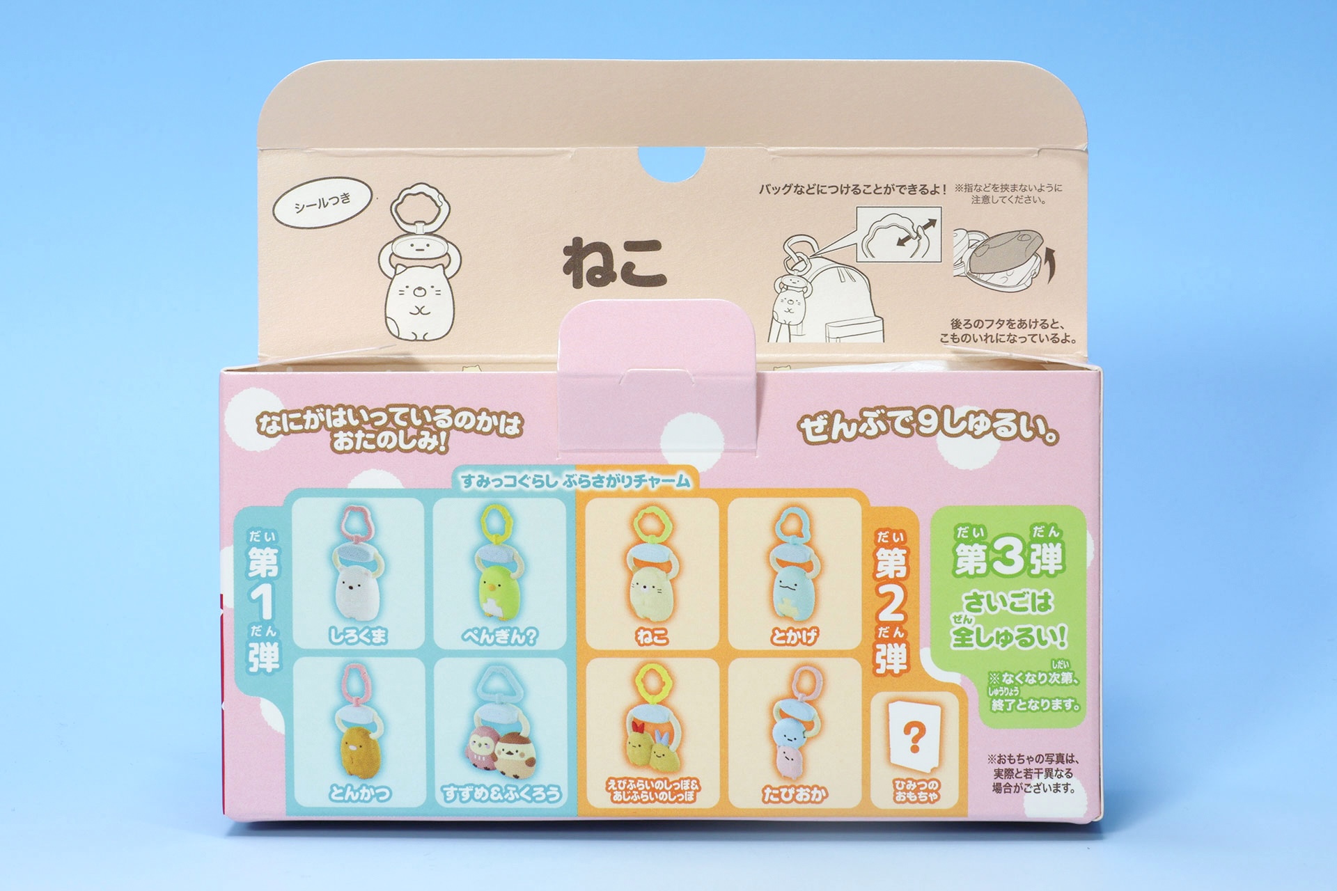 箱のフタを開けると「ねこ」の文字と使い方が書かれている