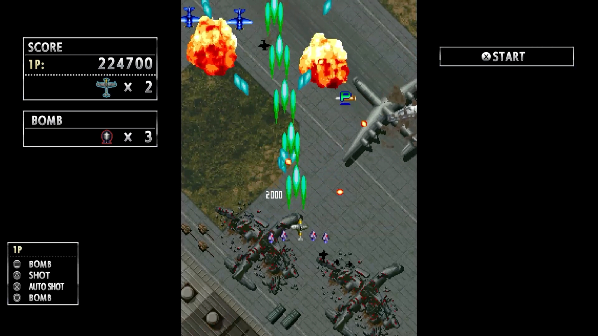 試遊できた「ストライカーズ1945」は、画面の左右に操作方法やスコア、残機数といった情報が黒い部分に表示されるようになっており、見やすく便利に。
