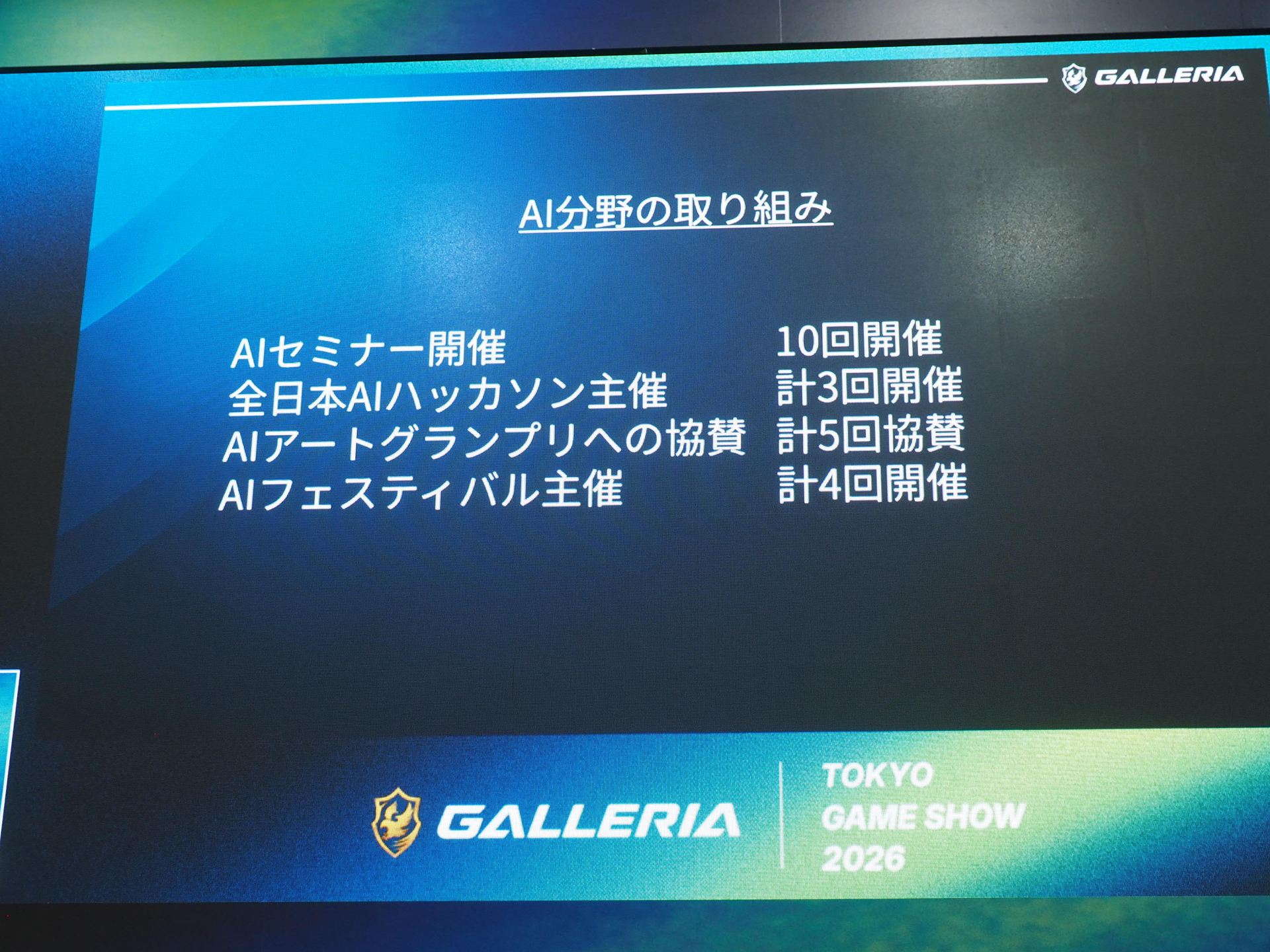 これまでにAIセミナーを10回開催、全日本AIハッカソンを3回開催、AIアートグランプリへ5回協賛、AIフェスティバルを4回開催してきた