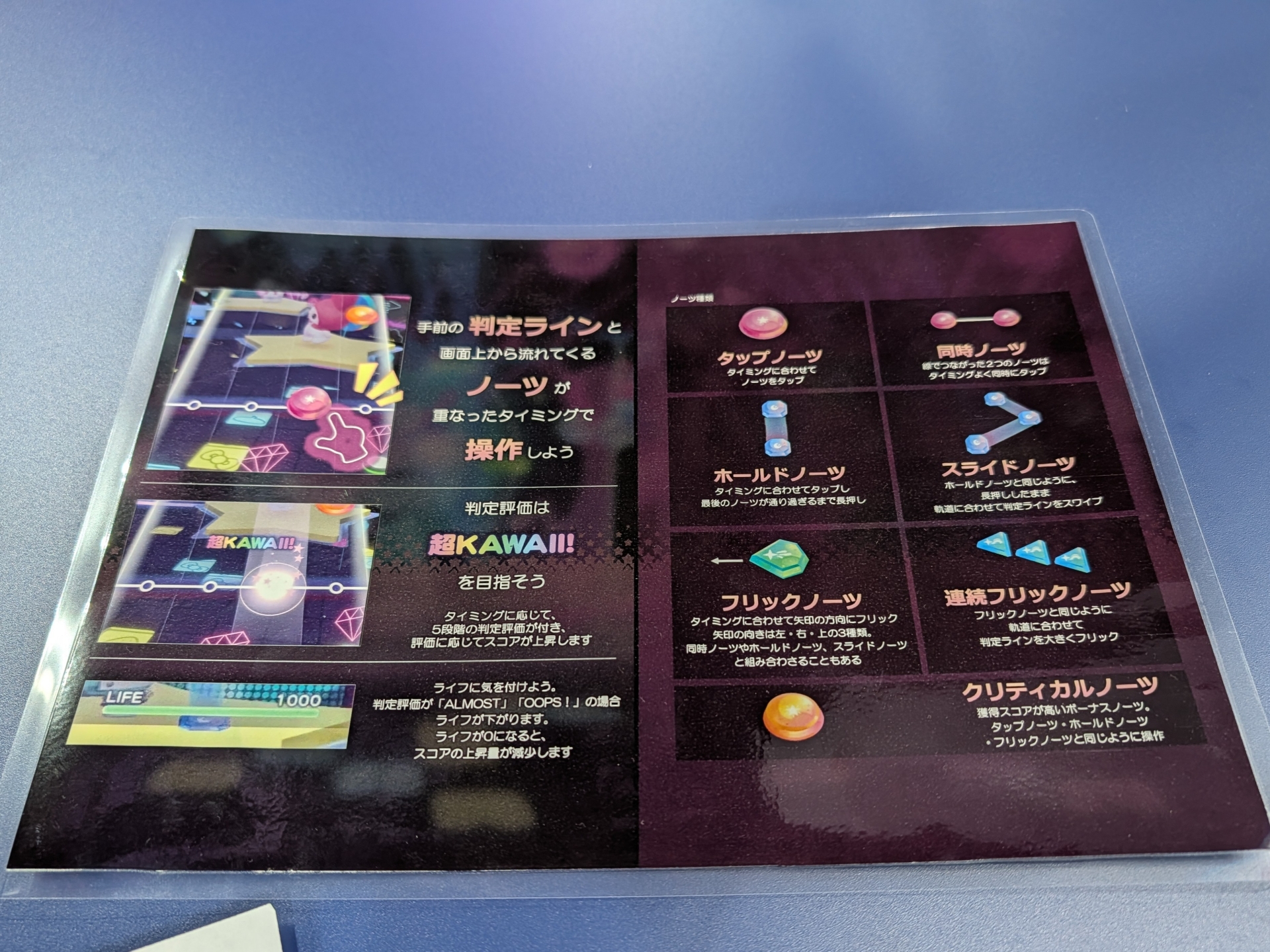 試遊スペースには「テクニカルモード」時の操作方法の説明書きが置かれていた