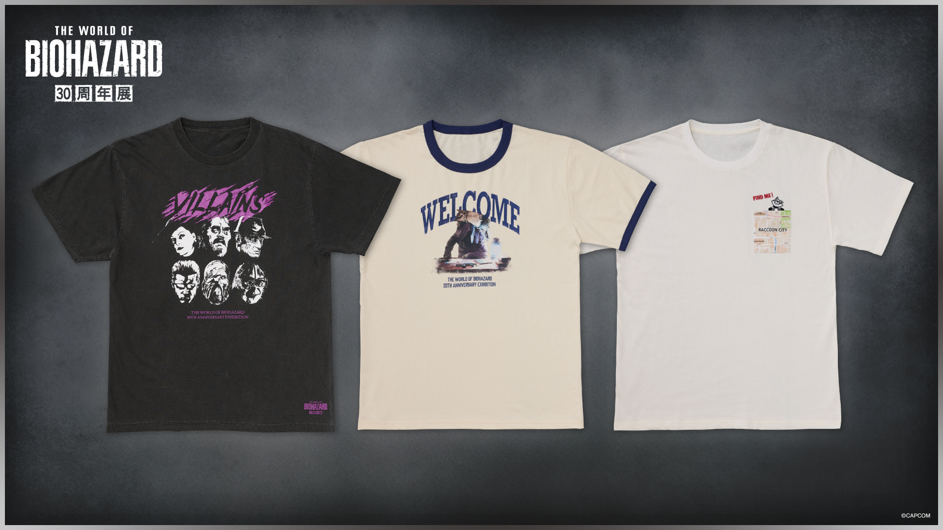 VILLAINS Tシャツ 価格：4,900円/WELCOME Tシャツ 価格：5,400円/ラクーン君 Tシャツ 価格：5,400円