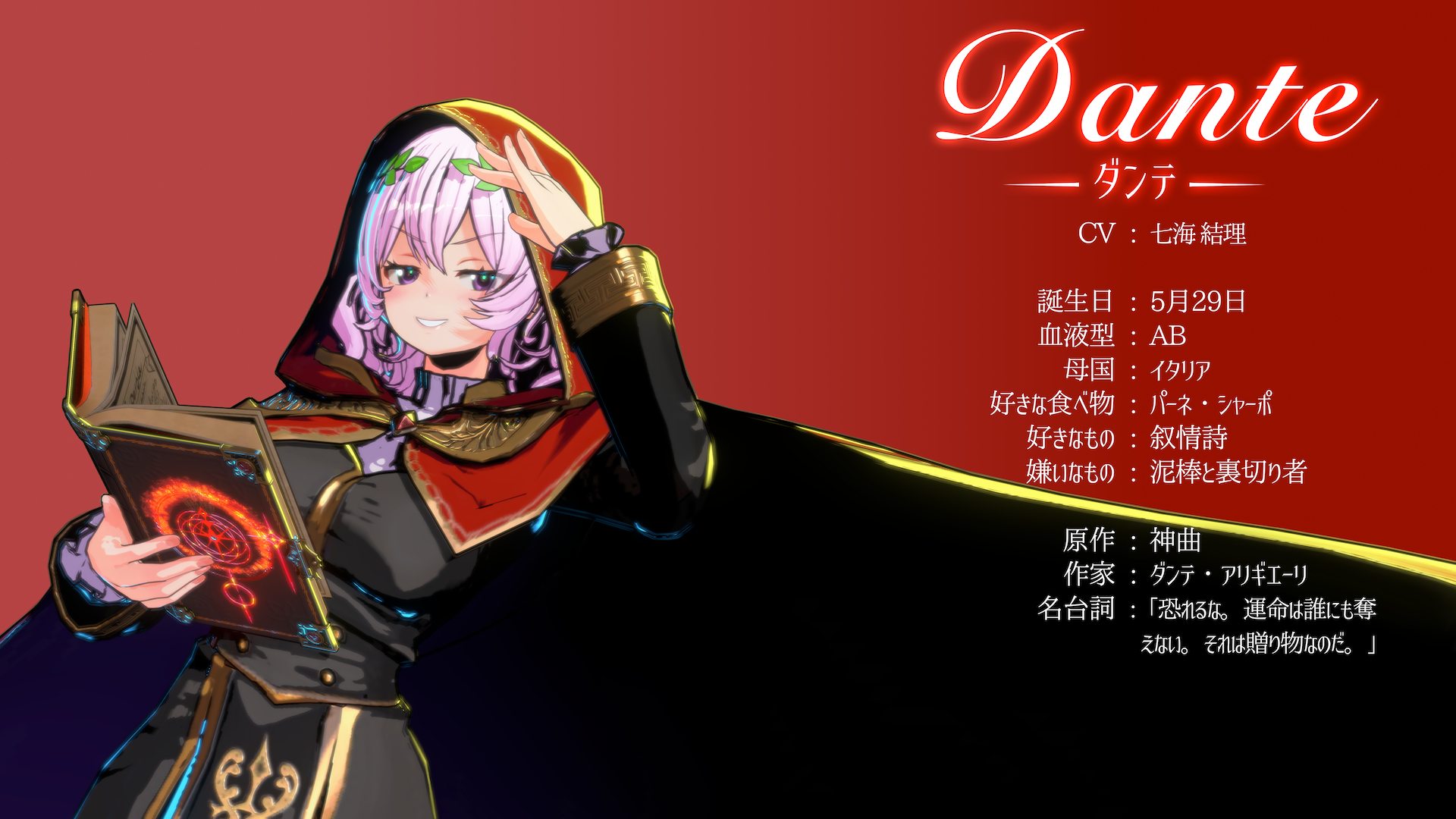 登場キャラクターのアリス、ジュリエット、ダンテ、レイヴンの4人。プロデューサーのネイト氏はジュリエットが一番推しとのことだ