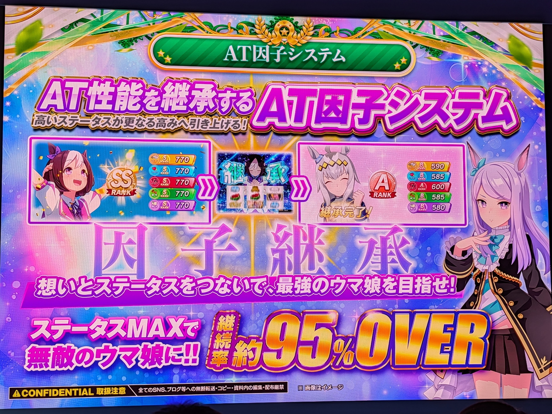 「AT因子システム」として、育成したウマ娘のステータスが次のウマ娘に継承！