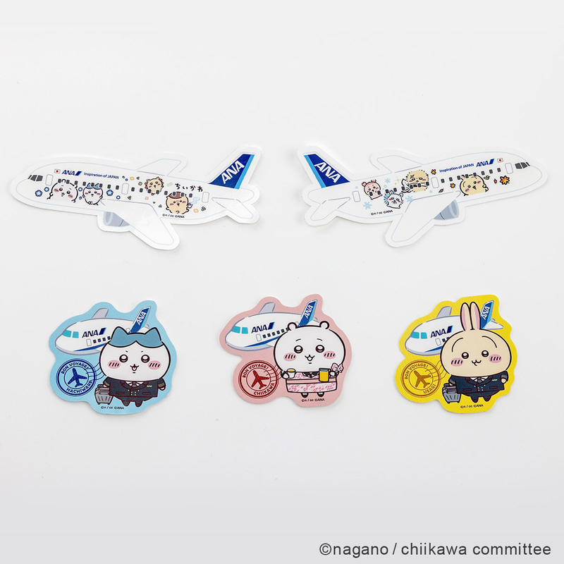 ＜ちいかわ×ANA＞ステッカー 各440円（全5種）