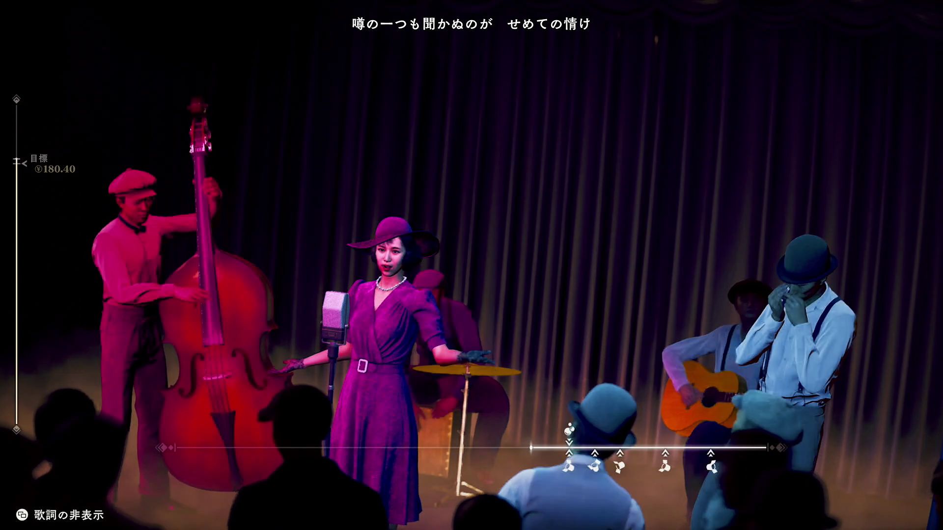 公演中、タイミングよくボタンを押す要素もあるが、それほどタイミングはシビアではない