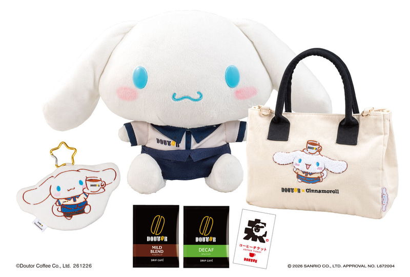 「ドトール×シナモロール」　オリジナルバッグセット　12,000円