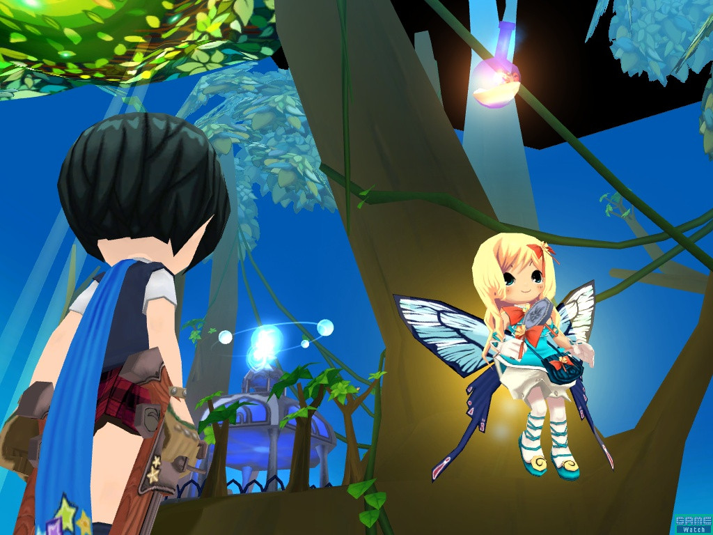 可愛らしくデフォルメされた3Dキャラクターを操る横スクロールアクション。装備品の多彩さや、アクションの派手なエフェクトなど、ビジュアル的にも見所が多い