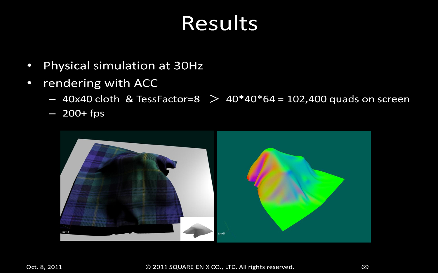 ベルレ積分を用いた位置ベースの物理シミュレーションで実装される布シミュレーション