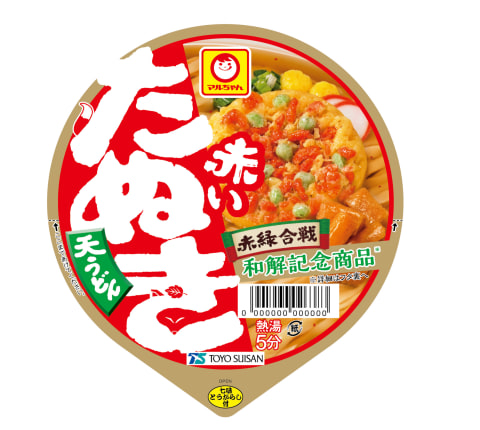 東洋水産、「赤いたぬき天うどん」「緑のきつねそば」数量限定発売