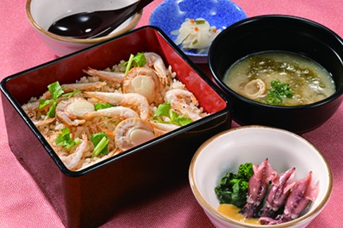 【夢庵】越中富山の白えびと富富富の炊き込み御飯膳（お味噌汁付）