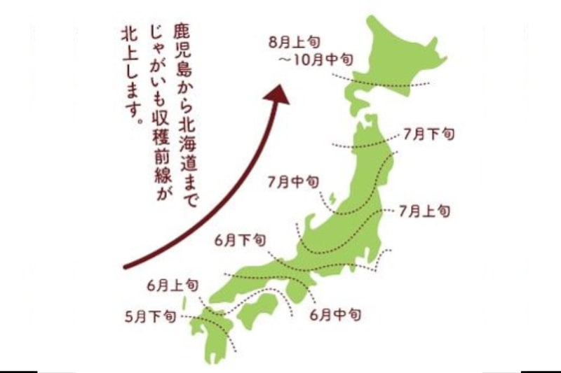 じゃがいも収穫前線