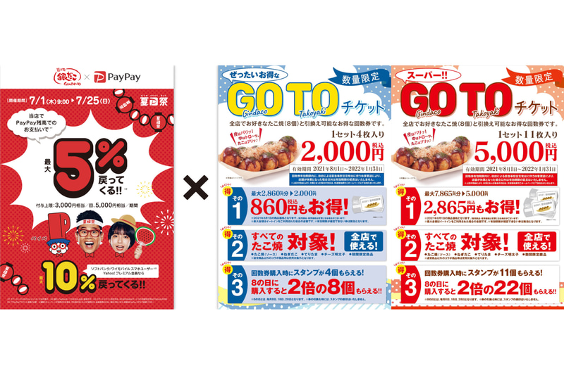 「夏のPayPay祭 築地銀だこでおトクキャンペーン」×「夏の回数券GOTOチケット」