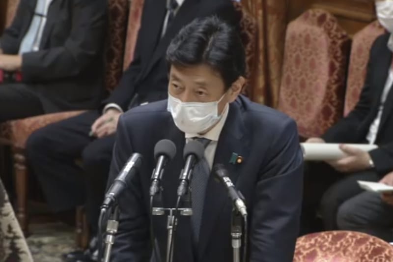 衆議院議院運営委員会で事前報告を行なう西村康稔経済再生担当大臣