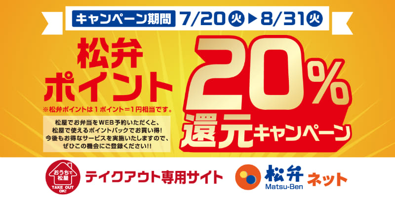 20％ポイント還元キャンペーン