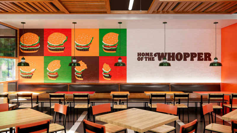 バーガーキング「新デザイン店舗」店内イメージ