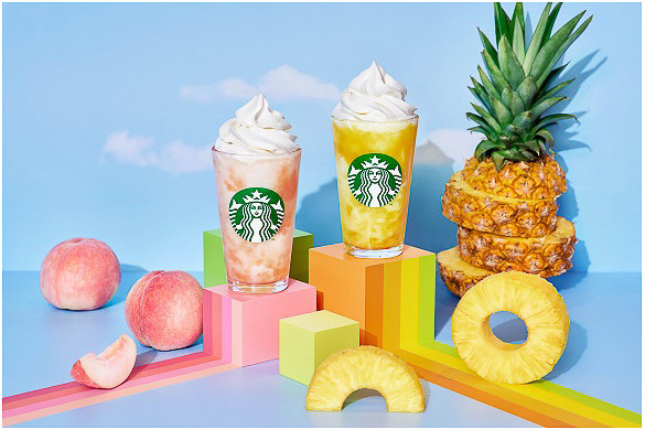 スターバックス「GO パイナップル フラペチーノ」「GO ピーチ フラペチーノ」