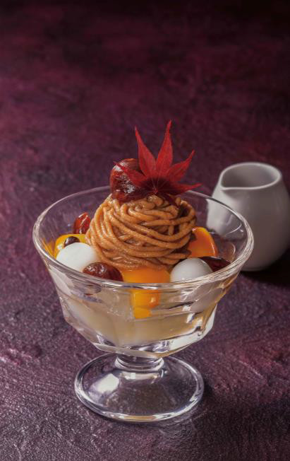 モンブランクリームみつまめ～ほうじ茶黒みつ～