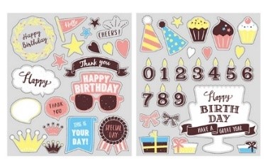「Happy Birthday」「Love」の2テーマのシール
