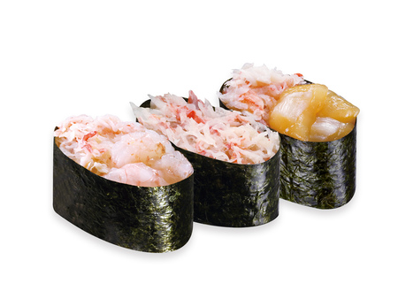 「贅沢かに三種盛り」220円