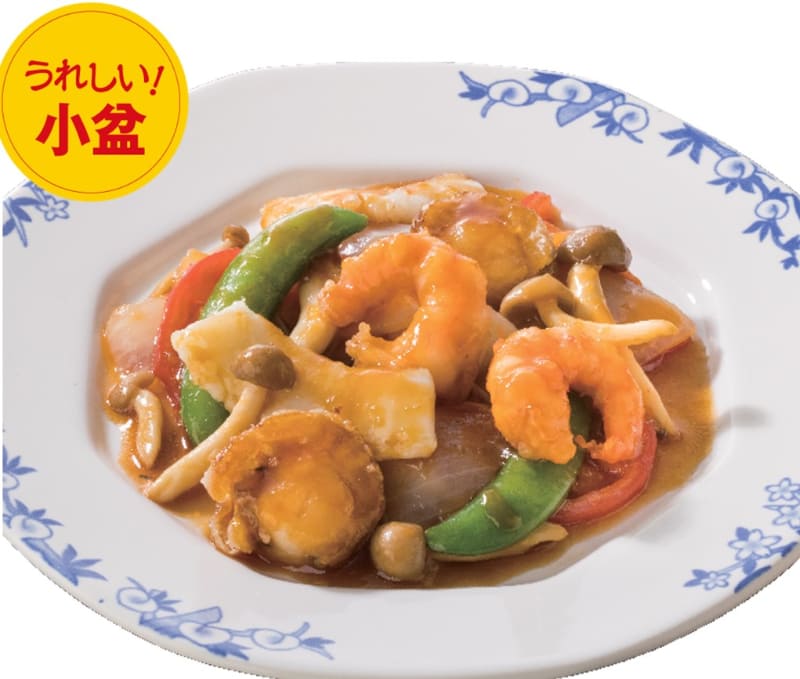 「海老イカ帆立の油淋鶏ソース」（598円）