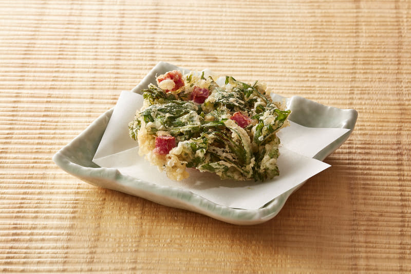 春菊のかき揚げ（春菊・紅芯大根）