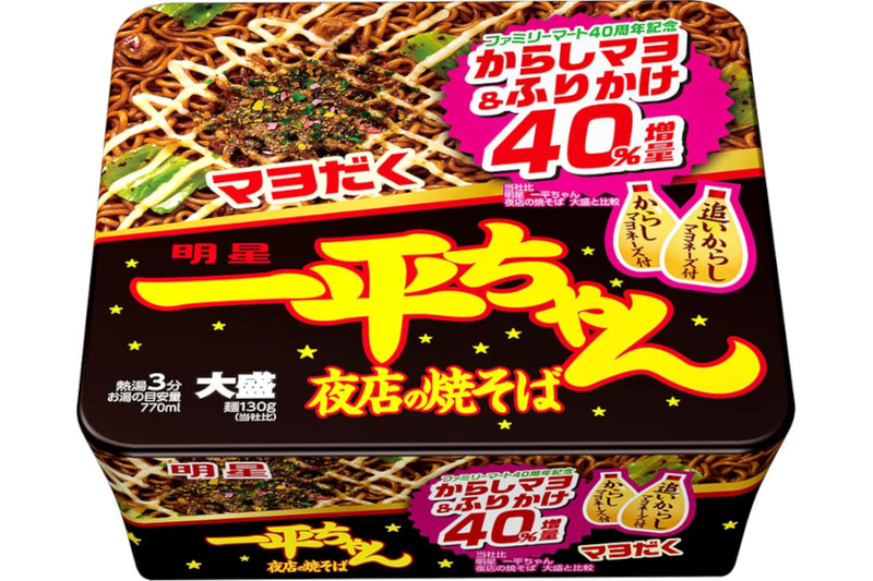 明星 一平ちゃん 夜店の焼そば 大盛からしマヨ＆ふりかけ40％増量