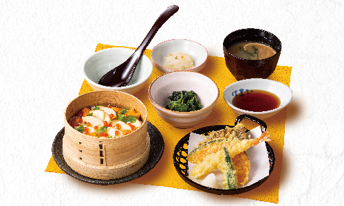 海鮮三種せいろ御飯膳（1759円）