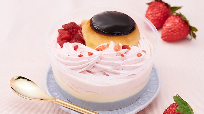 「苺のプリンアラモード」（192円）