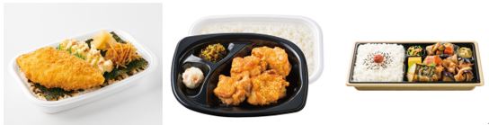 販売商品一例（のり弁当 580円/から揚弁当 4個入り 640円/幕の内弁当 840円）※DiDi Food内販売価格