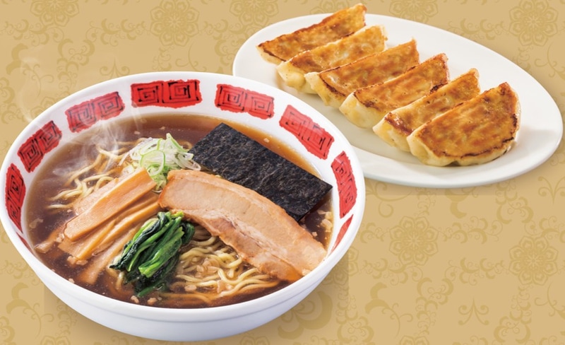 「バーミヤンラーメン＋本格焼餃子」（592円）